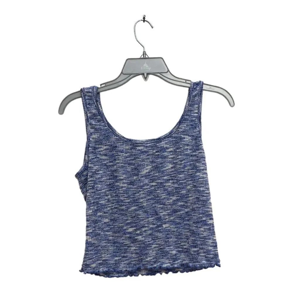 Maronie NWT Lettuce Hem Tank Top Size Medium Blue White